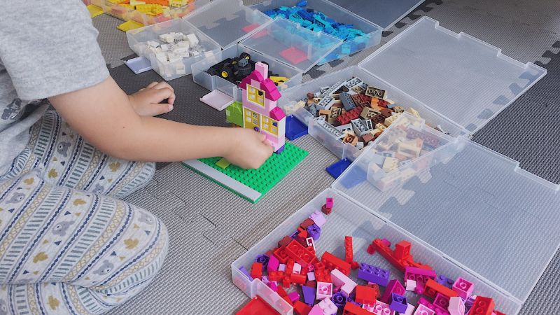 【レゴの色分け収納】ニトリ・100均で買える収納アイテムを紹介